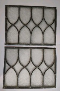 Vintage/Antique Leaded Stained Glass Window Panel Lot Clear/Frosted 13.5"x 10.5" - Picture 1 of 6