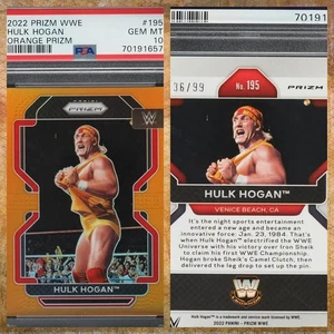 2022 Panini Prizm WWE #195 Hulk Hogan ORANGE PRIZM /99 - PSA 10 GEM MINT - Bild 1 von 3