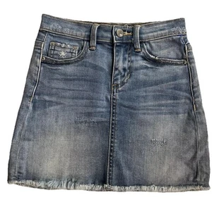 RSQ girls XS Blue cotton denim Rahem distressed skirt. B - Picture 1 of 8