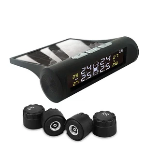 Solar Wireless TPMS Car Tire Tyre Pressure Monitor Monitoring System + 4 Sensors - Picture 1 of 12