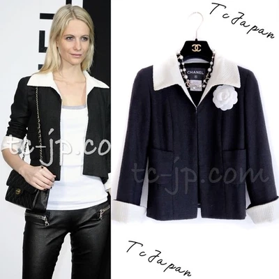 Chaqueta Chanel 09S Negro Marfil Dos Tonos Color Pasarela Karl Lagerfeld 36 38 US4 6 Foto 1 de 4