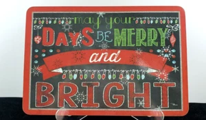 4 Christmas Holiday Placemats Hard Front & Cork Back 17 x 11 1/2" Pela Studio - Picture 1 of 8