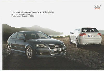Audi A3 Accessories 2008-09 UK Market Sales Brochure 3-dr Sportback Cabriolet - Image 1 of 2