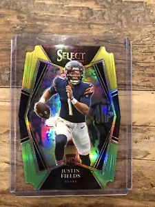 2021 Panini Select Justin Fields #150 Premier Level Green Yellow Die-Cut RC - Bild 1 von 2