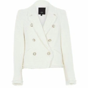 River Island White boucle double-breasted jacket,10 - Picture 1 of 3