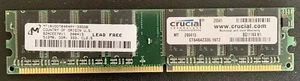 Crucial 512MB DDR PC2700 333Mhz CL2.5 Desktop Memory CT6464Z335.16T2 - Picture 1 of 2
