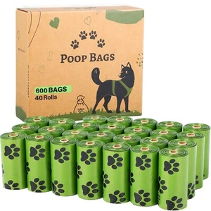 600 Dog Poop Bags Rolls Poo Waste Biodegradable Doggy Large Strong Thick Pet Eco - Picture 1 of 7