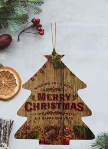 Weihnachtsplatte Weihnachtsgeschenk Holzschild Hängeplakette Frohe Weihnachtsbaumdekoration - Bild 1 von 2