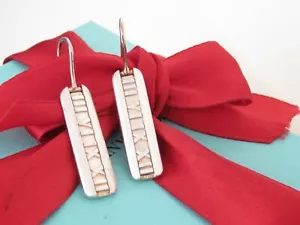 Tiffany & Co Silver Atlas Bar Dangle Drop Earrings - Picture 1 of 4