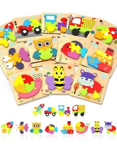 Yetonamr Wooden Toddler Puzzles Gifts Toys for 1 2 3 Years Old Boys Girls 12 ... - Picture 1 of 5