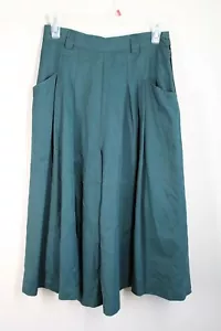 Vtg 1990 Iceberg Jean 42 Green Crop High Rise Wide Culotte Pants Italy 27" Waist - Picture 1 of 10