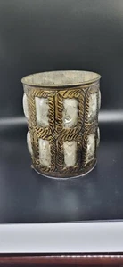 Gypsy glass vase Brass, Mercury bubble glass Round shape. Calyx - Picture 1 of 12