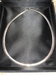 Authentic Silver .925 Mexico Choker Style Thick Chain Snake Necklace ❤️tw11j - Picture 1 of 4