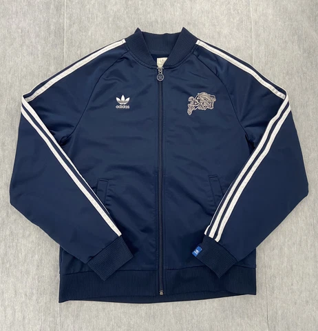 Adidas Navy Midshipman Jacket Adult Medium Blue Naval Track Full Zip Logo Mens M Cover