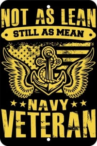 Targa Insegna Latta Alluminio Militare Veterano Marina Non Come Magro Uomo Cave Bar S275 - Foto 1 di 2