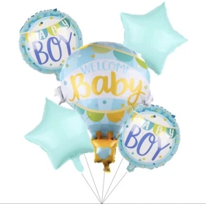 Blue Baby Boy Balloons Baby Shower Balloon Set 5 Pcs Backdrop Props Gift Decor - Picture 1 of 3