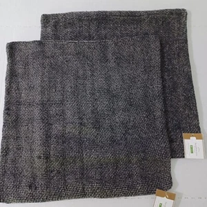 Pottery Barn Faye Textured Pillow Cover S/2 Charcoal 20" NWT - Picture 1 of 4