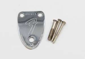 1974 Vintage Fender Stratocaster 3-Bolt Chrome NECKPLATE 1970s USA Strat - Picture 1 of 5