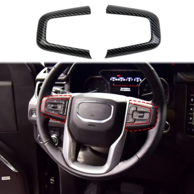 Carbon fiber Style Interior Steering Wheel Trim Cover For GMC Yukon Yukon XL - Image 1 of 4