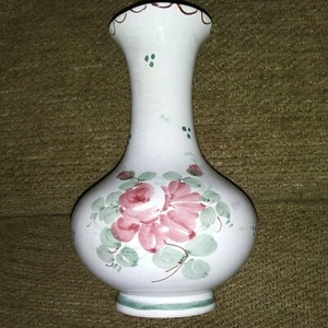 ORIGINAL ULMER KERAMIK SIGNED HAND PAINTED ROSE VASE #121 MADE IN GERMANY - Picture 1 of 5