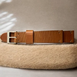 20 mm Veg Tan Chocolate Brown Leather watch Strap for vintage moonswatch gmt sub - Imagen 1 de 2