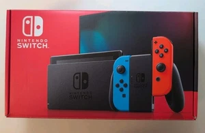 Nintendo Switch 32GB Handheld Console - Neon Red/Neon Blue Used - Picture 1 of 9