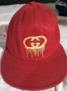 The Game Fitted Hat Red Size Large Breathable Comfortable Gucci Logo - Picture 1 of 8