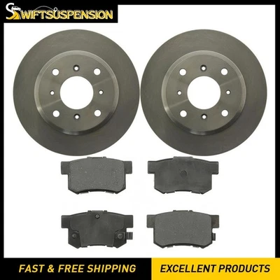 Rotores de disco trasero y pastillas de freno para 1992 1993 1994 1995 1996 Honda Prelude 2,2 L Foto 1 de 4