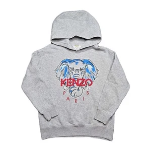 Kenzo Kids Elephant Icon Hooded Sweatshirt Gray Size 10 140cm  - Picture 1 of 7