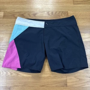 Women's Volcom Board Shorts Size 7 Black Pink Teal - Picture 1 of 11
