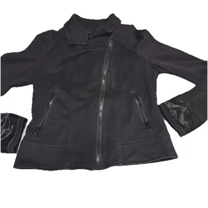 Ambition Long Sleeve Asymmetrical Jacket Black Women's Small Full Zip Pocket - Picture 1 of 9
