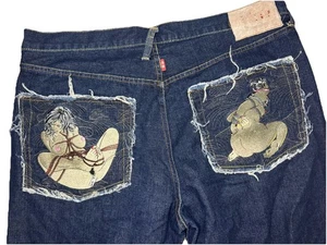 RMC Red Monkey Jeans Ksohoh Selvedge Denim Monkey Erotic Rare Size 40 Button Fly - Picture 1 of 14