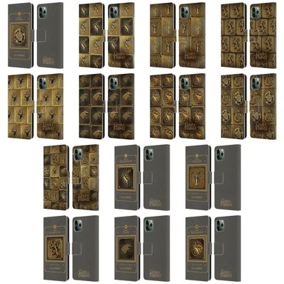 HBO GAME OF THRONES GOLDEN SIGILS LEATHER BOOK CASE FOR APPLE iPHONE PHONES - Image 1 of 4