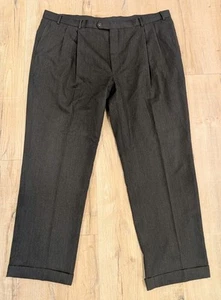 Brooks Brothers Mens Dress Pants Sz 48x32 100% Wool Charcoal Solid - Picture 1 of 5