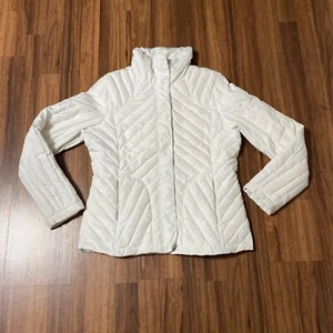 Kenneth Cole Reaction Puffer Jacket Woman’s MED 60% Down 40% Feathers Cream - Picture 1 of 24