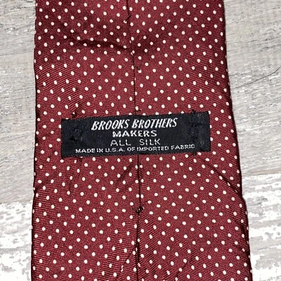 Corbata Brooks Brothers hecha a mano seda roja amarilla lunares Foto 1 de 4