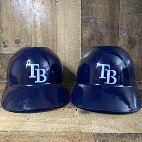 Pair of Tampa Bay Rays Plastic Batting Helmet Bowl from Tropicana Field Cover