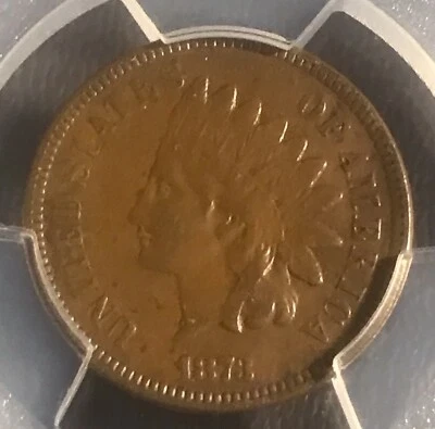 1873 INDIAN CENT OPEN 3 , Pcgs vf35  - Image 1 of 4
