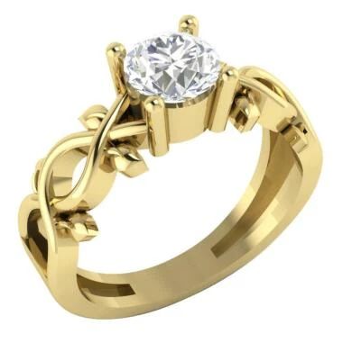 Solitaire Anniversary Ring I1 H Round Natural Diamond 0.90 Carat 14K Yellow Gold - Image 1 of 4