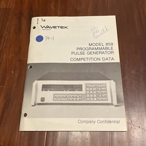 Wavetek 859 Programmable Pulse Generator Competition Data Manual # 108-5/80 - Picture 1 of 2