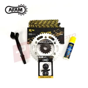 AFAM Upgrade X Gold Chain and Sprocket Kit fits Ducati 800 Scrambler Desert Sled - Picture 1 of 2