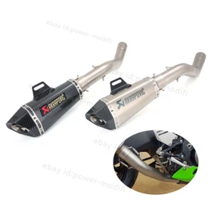 Silenciador de tubo medio negro sistema de escape para Kawasaki Ninja ZX6R ZX636 2009-2023 - Imagen 1 de 10
