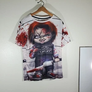 Chucky Mugshot Chicago Police Dept. Ray Charles Lee T-Shirt Double Graphic Sz XL - Picture 1 of 11