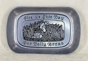 Tray Give Us This Day Our Daily Bread Harvest Wilton Armetale Serve-ware Used - Picture 1 of 12