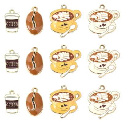 Dijes para hacer joyas con tema de café esmaltado 20 piezas dijes de invierno para hágalo usted mismo Foto 1 de 4