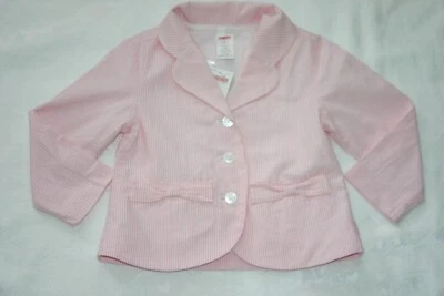 Gymboree EASTER GARDEN BLOOM Pink Striped Seersucker Cotton Jacket NWT 4 5 7 12 - Image 1 of 3
