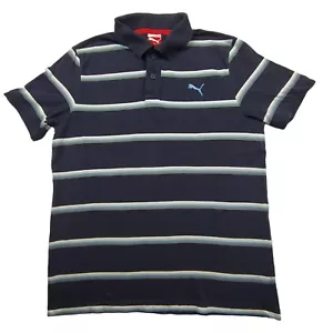 Puma Sample Lifestyle Shirt Mens M Sport Athletic Polo Short Sleeve Striped Top - Picture 1 of 12