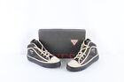 NOS Vintage 90s Guess Mens 8 Spell Out Leather Mid Top Sneakers Shoes Black