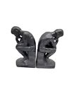 Rodin The Thinker Bookends Plaster Cast Vtg 6? Height Pair 1970