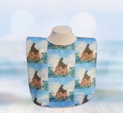 海狮婴儿围兜印章女孩男孩热带海洋沿海海滩棉薄纱 — 第 1/4 张图片